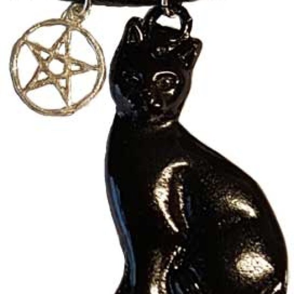 Black Cat & Pentagram amulet
