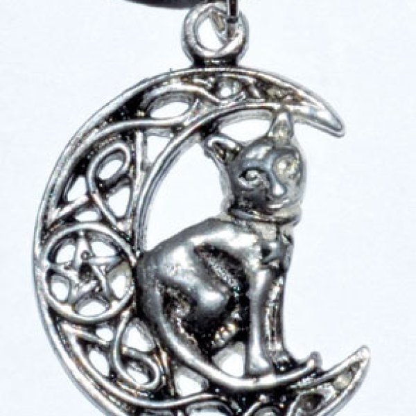 Celtic Moon & Cat amulet