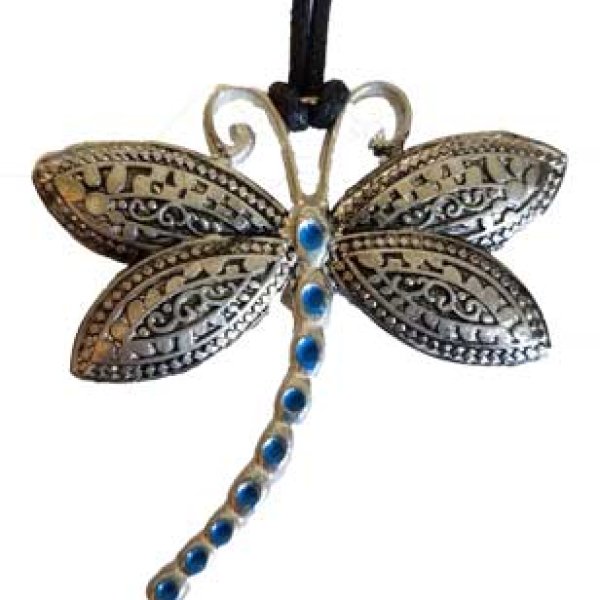 Dragonfly with Blue tail amulet