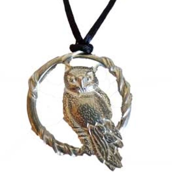 Owl in Circle amulet