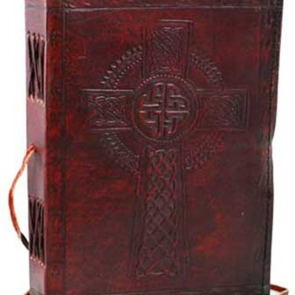 Celtic Cross leather blank book w/ cord