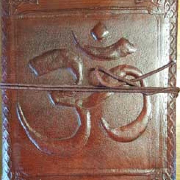 5" x 7" Om leather blank book w/ cord