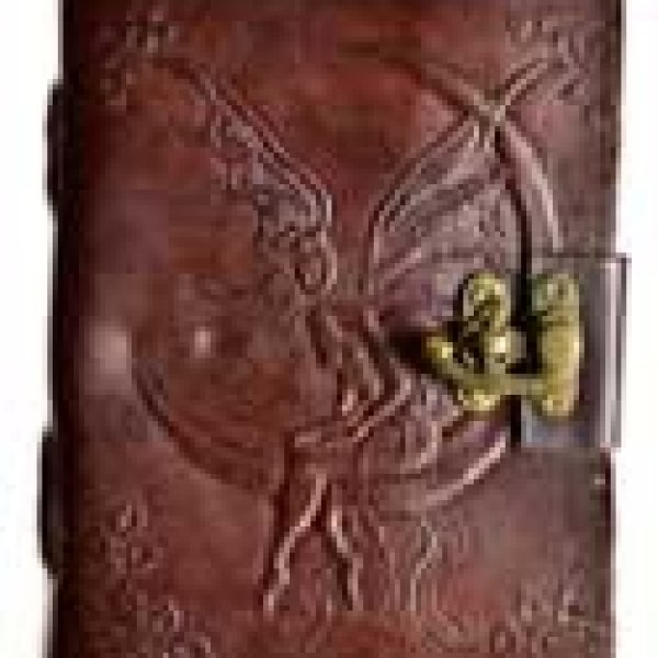 Fairy Moon leather blank book w/ latch