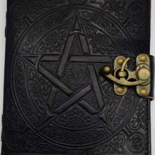 5" x 7" Black Pentagram leather w/ latch