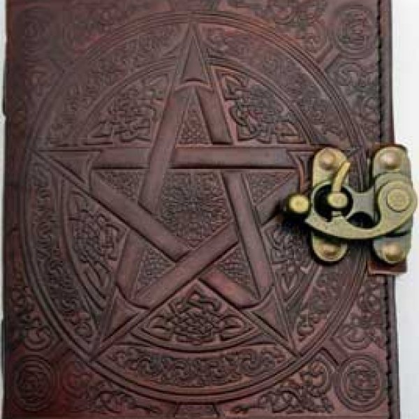 5" x 7" Brown Pentagram leather w/ latch