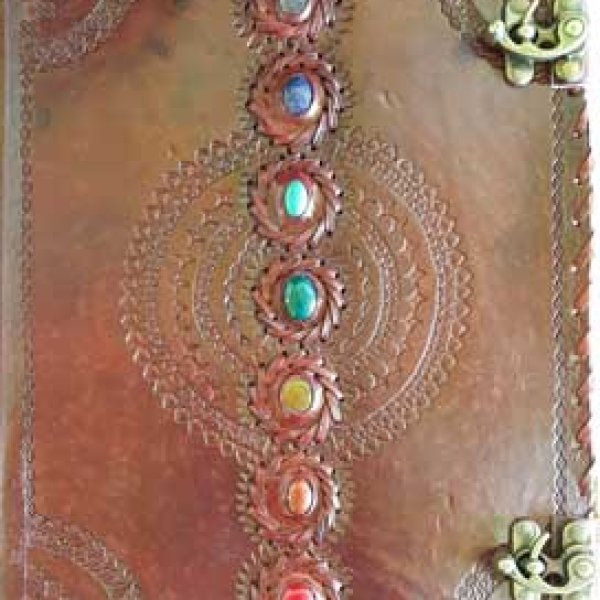 10" x 13" Chakra leather blank book w/ latch