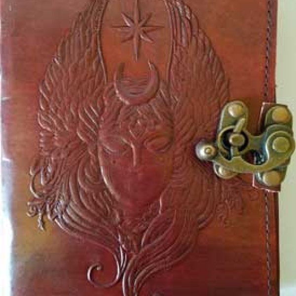 Moon Goddess leather blank book w/ latch
