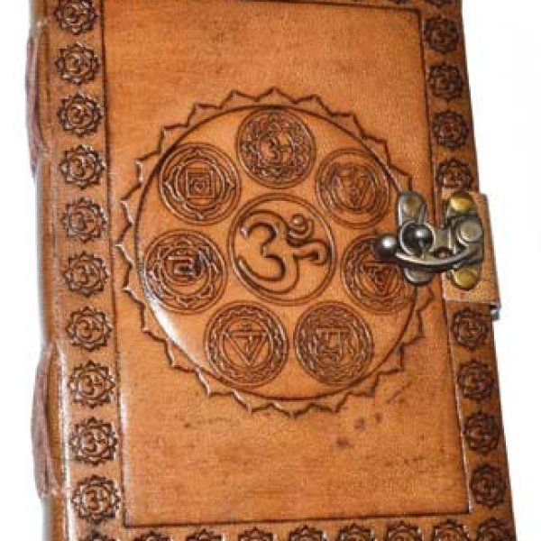 5" x 7" 7 Chakra Embossed leather w/ latch