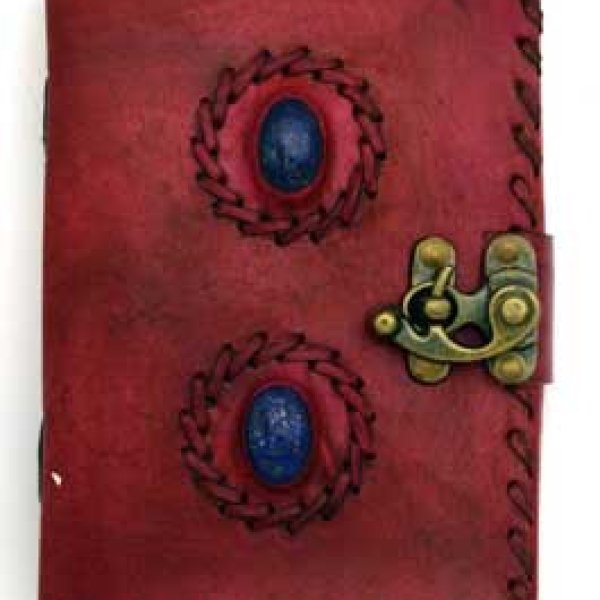 2 Lapis Stones leather blank book w/ latch