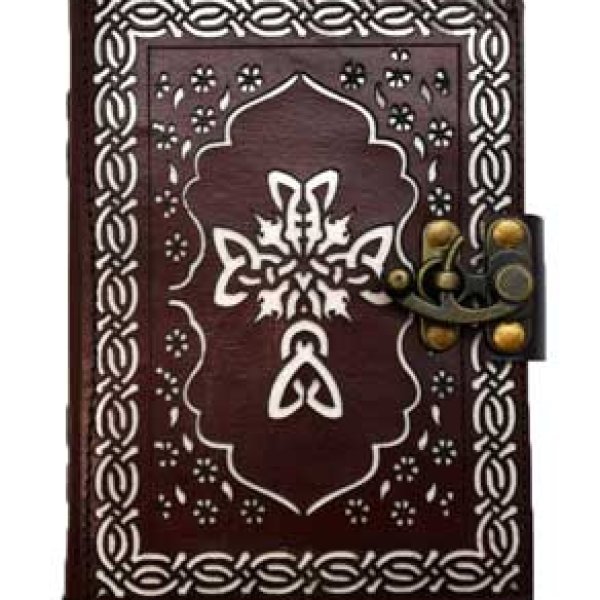 Celtic Cross (die cut) leather blank book w/ latch