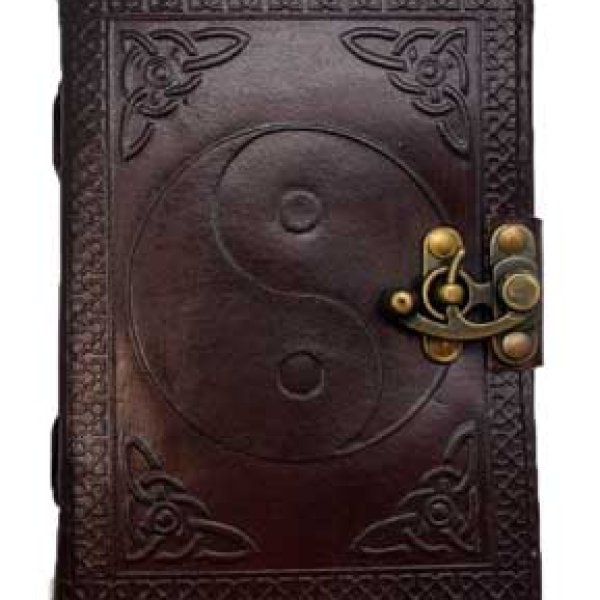 Ying Yang leather blank book w/ latch
