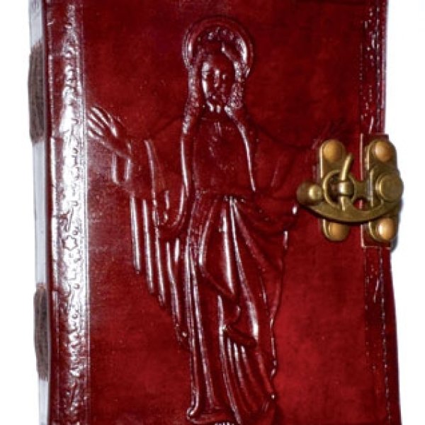 Jesus leather blank book w/ latch