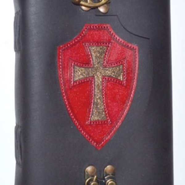 Red Shield leather blank book w/ latch