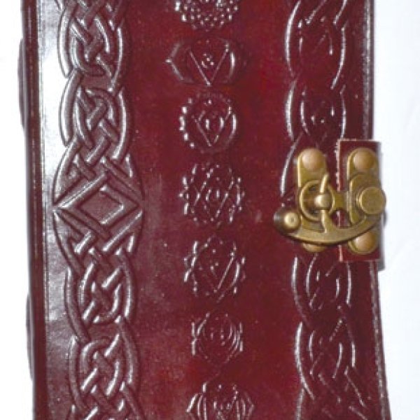 Chakra leather blank book w/ latch