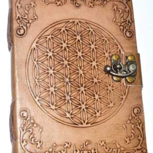 5" x 7" Flower of Life Embossed leather w/ latch
