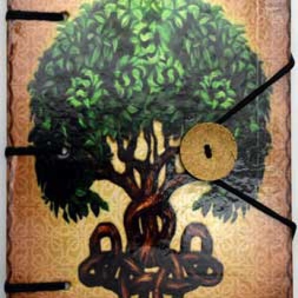 Brigid Ashwood Tree of Life journal 4 1/2" x 6 1/2" handmade parchment