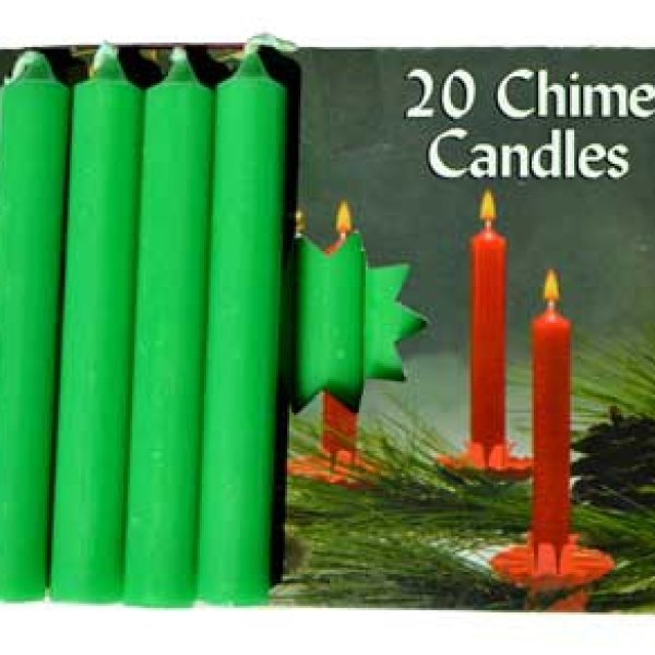 1/2" Emerald Green Chime candle 20 pack