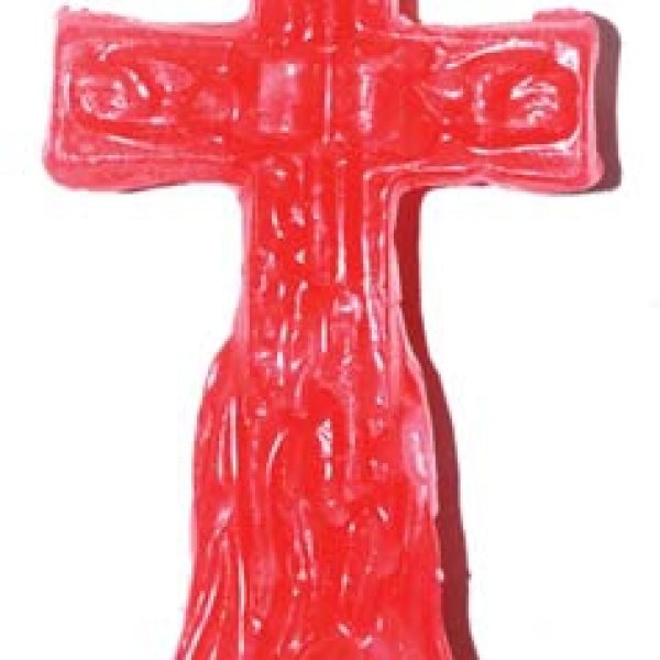 4 1/2" Crucifix Red candle