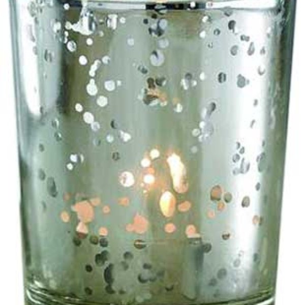 silver glass Votive holder