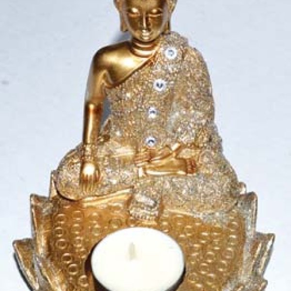 6" Buddha tealight holder