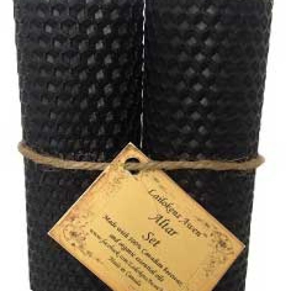 4 1/4" Altar set black Lailokens Awen candle