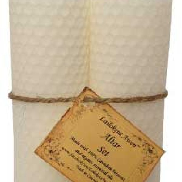 4 1/4" Altar set white Lailokens Awen candle