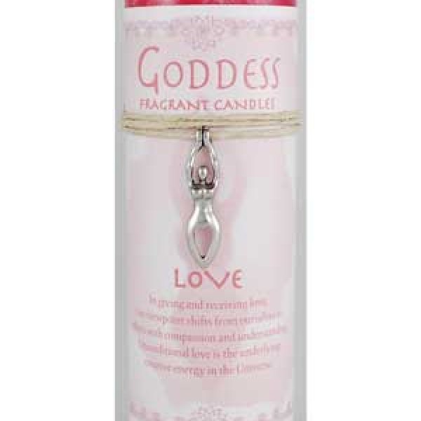 Love Pillar Candle with Goddess Necklace