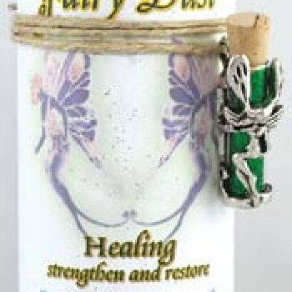 Healing Pillar Candle with Fairy Dust Necklace