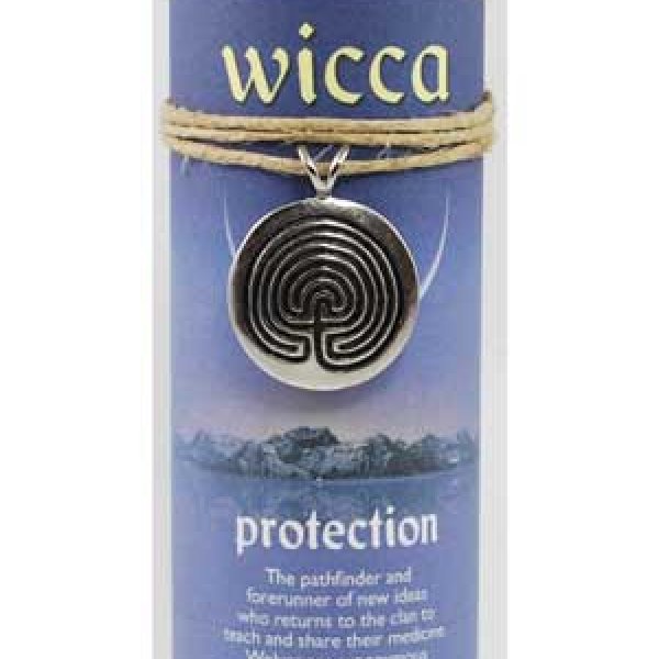 Protection Pillar Candle with Ritual Necklace