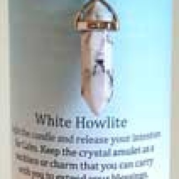 Calming pillar candle with White Howlite pendant