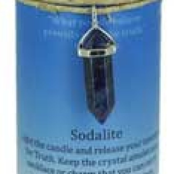 Truth pillar candle with Sodalite pendant