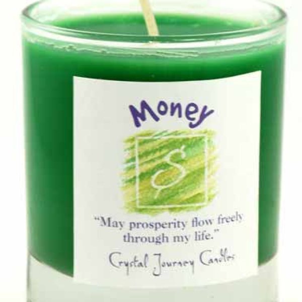Money soy votive candle