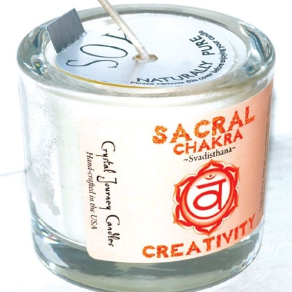 Sacral chakra soy votive candle