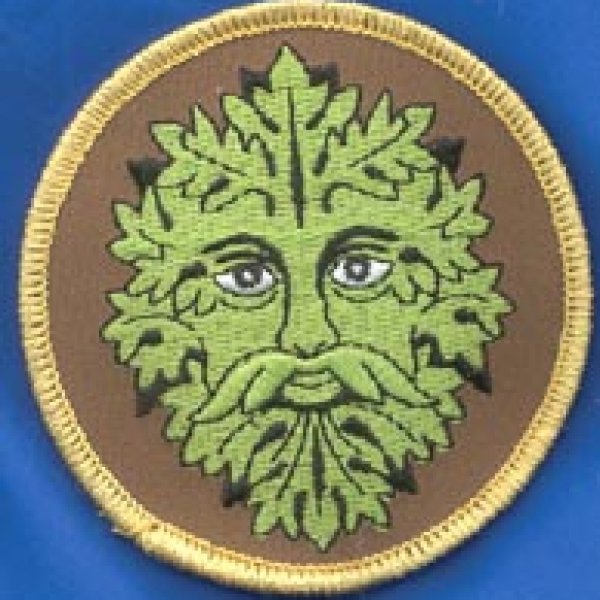 Green Man iron-on patch 3"