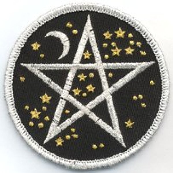 Starry Pentagram iron-on patch 3"