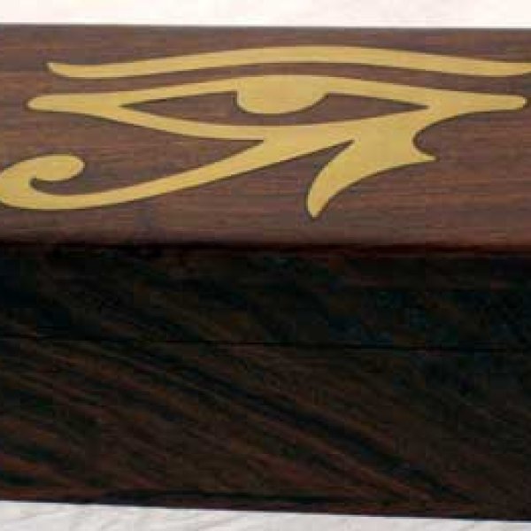 Brass Inlaid Eye of Horus Box 4" x 6"