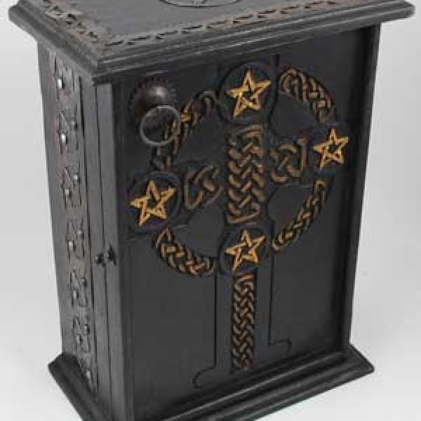 Pentagram & Celtic Cross altar cupboard