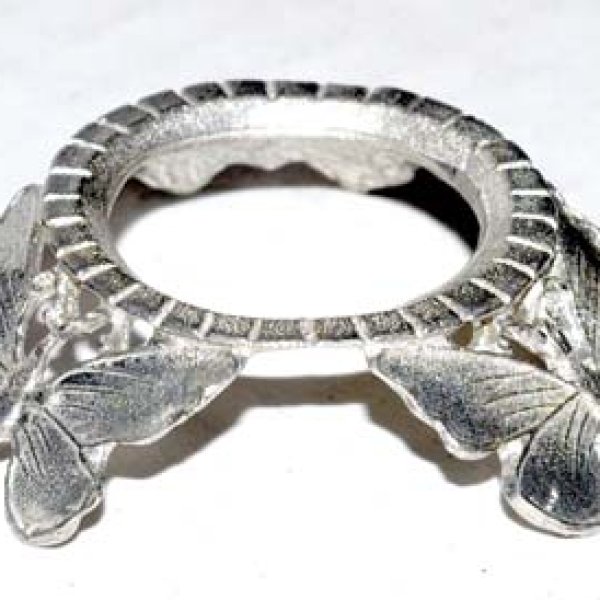 Silver Plated Butterfly gazing ball stand