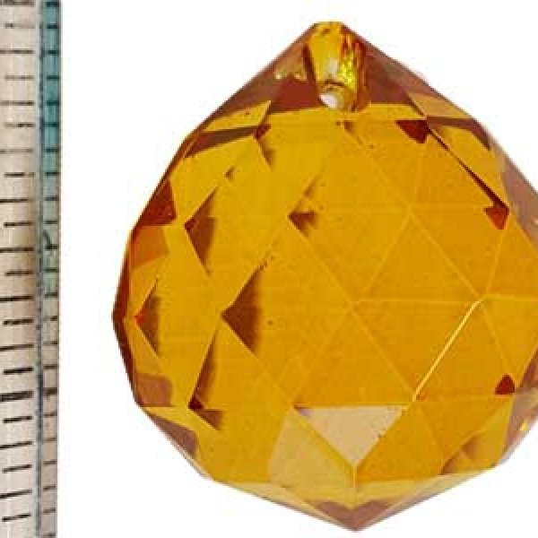 30 mm Amber faceted crystal ball