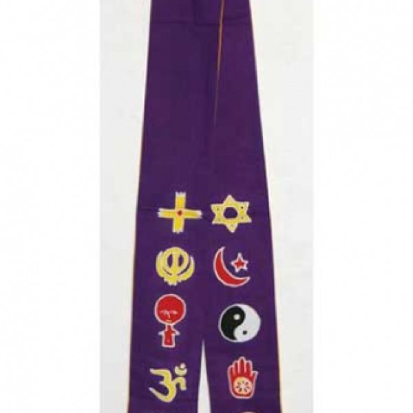 Interfaith Ministers Stole purple/ gold