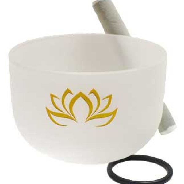 8" White Lotus Crystal Singing Bowl