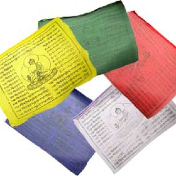 Tibetan Buddha prayer flag 8" x 9 1/2"
