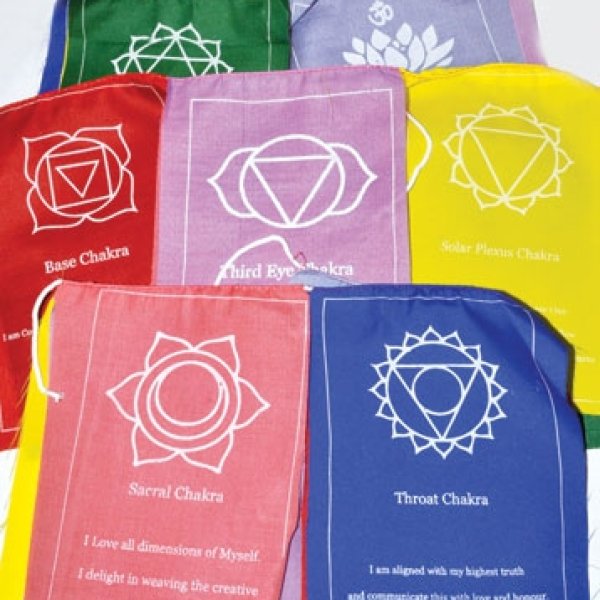 8 3/4" 7 Chakra Tibetan prayer flag (5/pack)