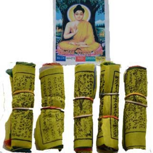 3" Tibetan prayer flag (5/pack)