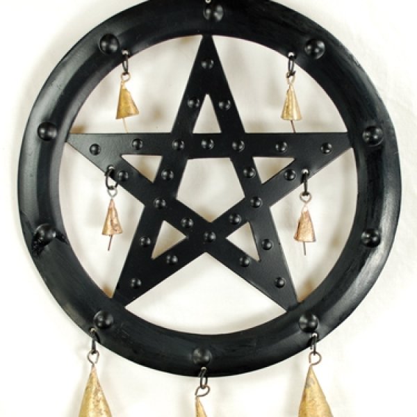 9 1/2" Black Pentagram wind chime