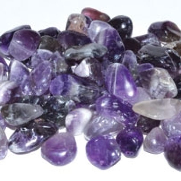 1 lb Amethyst tumbled chips 7-9mm