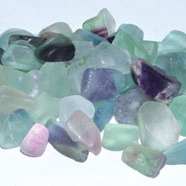 1 lb Fluorite tumbled chips 7-9mm