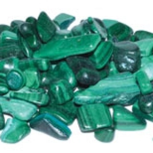 1 lb Malachite tumbled chips 5-8mm