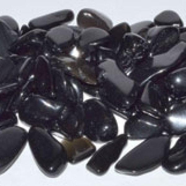 1 lb Obsidian, Black tumbled chips 7-9mm