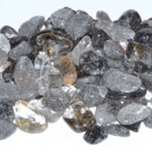 1 lb Quartz, Black Rutilated tumbled chips 5-8mm